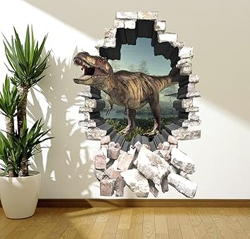 Amazon Com 3d Dinosaur Full Colour T Rex Wall Art Sticker Decal Mural Transfer Graphic Wsd85 Baby