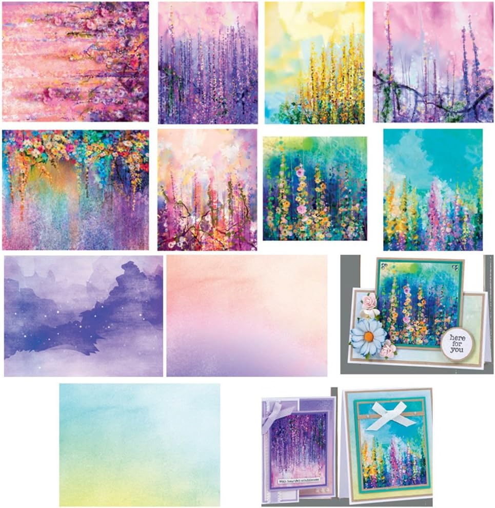 Bulary 14PCS Water Color Patterned Paper Background Paper Craft Paper DIY Photo Scrapbooking Background Paper Craft Card for Scrapbooking & Craft 15x20cm
