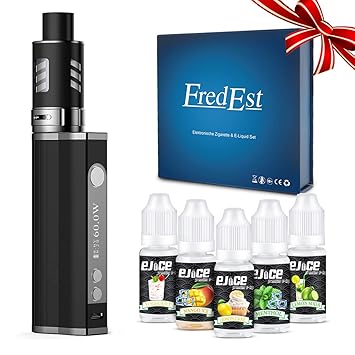 Cigarrillos Electrónicos Starter Set 60W Mod Box + 5x10ml E-Liquido, Fredest E-