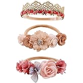 BFNAAgirl Flower Headband for Baby Girl Elastic Baby Floral Headbands Crown Hairbands Hair Accessories for Kids (088#, stretchy size)