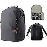 PGYTECH OneGo Lite 16L Camera Backpack Water-Resistant DSLR/Mirrorless Bag for Sony/Canon/Fujifilm, Drone Backpack, Tripod Mount Travel & Weekend Photography Pack for 14" Laptop (Matte Black)