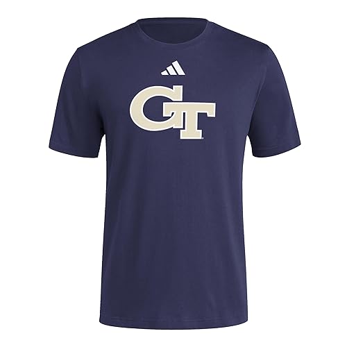 adidas Men's House of NCAA T-Shirt, Team Navy Blue/Georgia Technical University