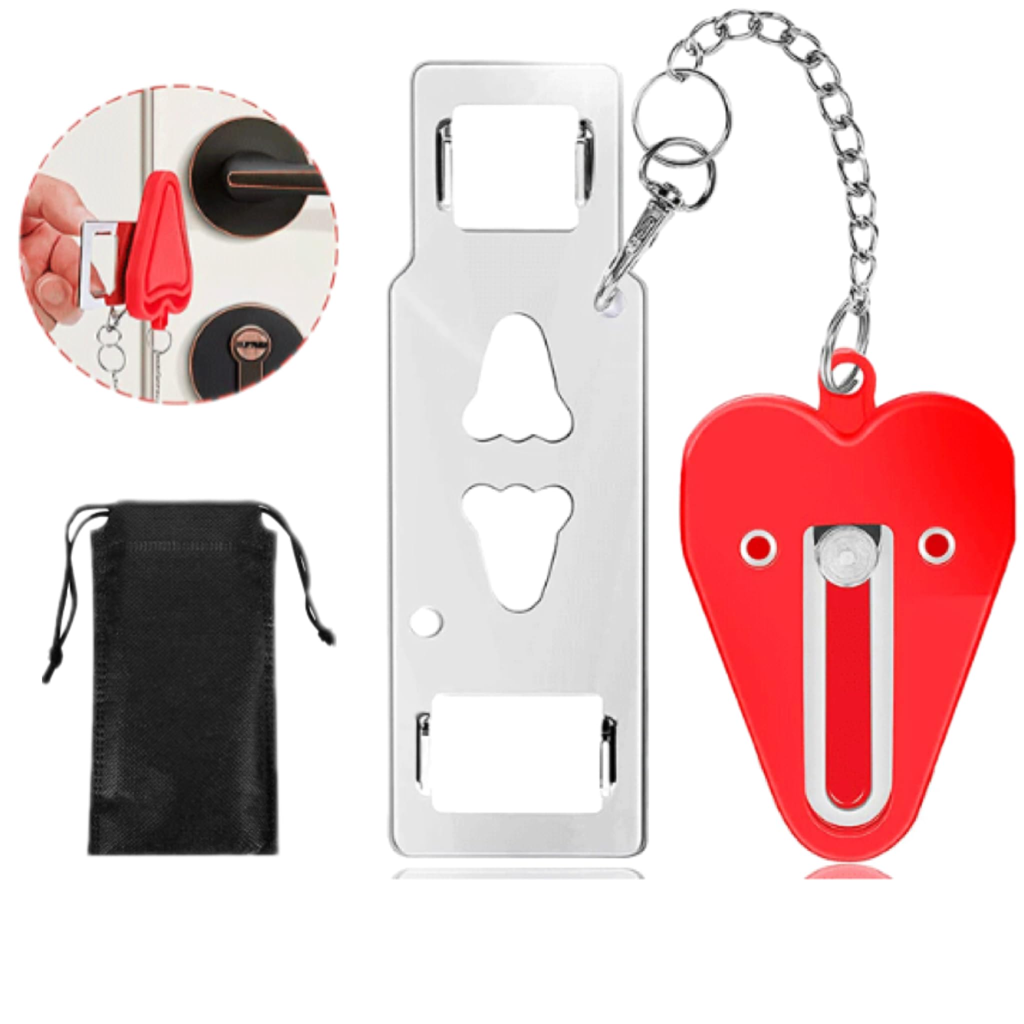 Portable Door Lock, Travel Lock Solid Heavy Duty Lock for Traveling Hotel Home College Security,Hotel Door Lock Travel Safety