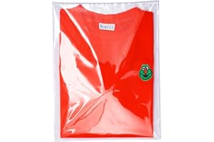 Wowfit 100 Count 10x13 inches Clear Cellophane Plastic Bags, Resealable Self-Sealing Cello Bags Great for Clothes, Shirts, Pants, Foods, Flyers, More (10 x 13 with Reinforced Sides)