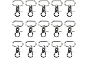 ZUDKSUY 15Pcs Swivel Spring Buckle Metal Clips Trigger Snap Hooks Silver Metal Swivel Clips Heavy Duty Snaps Hook