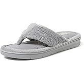 Dearfoams Women's Melanie Colorblocked Microfiber Terry Thong Slipper