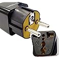 Krieger Type E/F Europe, Germany, France (Schuko) Power Adapter, Grounded European Plug Adapter, Type E/F Outlet Adaptor for USA to Europe EU Socket - 4 Pack