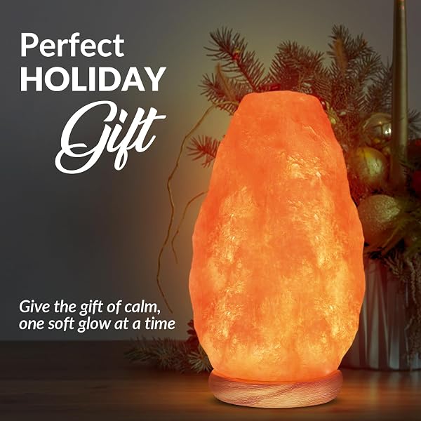 WBM SALT LAMP – USB HIMALAYAN SALT LAMP WITH TOUCH DIMMER CONTROL, NATURAL PINK CRYSTAL, 5-7 LBS, WOODEN BASE, LED BULB, ROOM DECOR, HOME DECOR, RELAXATION, AMBIANCE, GIFT
