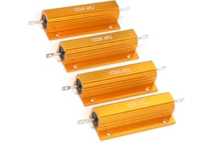 T Tulead Yellow Wirewound Resistors 100W Mouted Resistor 4 Ohm Pack of 4