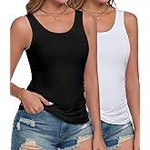 wirarpa Women's Tank Tops Micro Modal Summer Women's Camis Undershirts 2 Pack