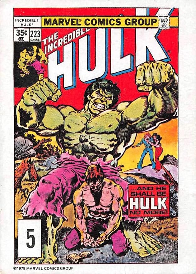 1978 Drake s Cakes The Incredible Hulk NonSport Trading Card 5 