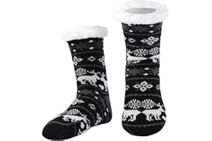 BSTcentelha Super Soft Warm Cozy Fuzzy Fleece-lined Winter With Grips Slipper Socks For Man