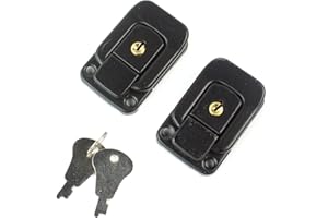 MLAVAL GUITAR PARTS 2x Square shape Drawbolt Closure Latch for Guitar Case with Lock,Black 47mm