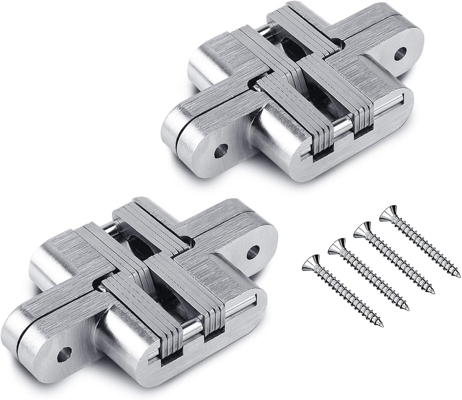 DMGARDEN 2 pcs Thickened Zinc Alloy and Stainless Steel Lifting Hinge,Removable Rising Handed Lift Off Door Hinge,180 Degree Invisible Folding Door Cross Hinge(94x54x19mm)