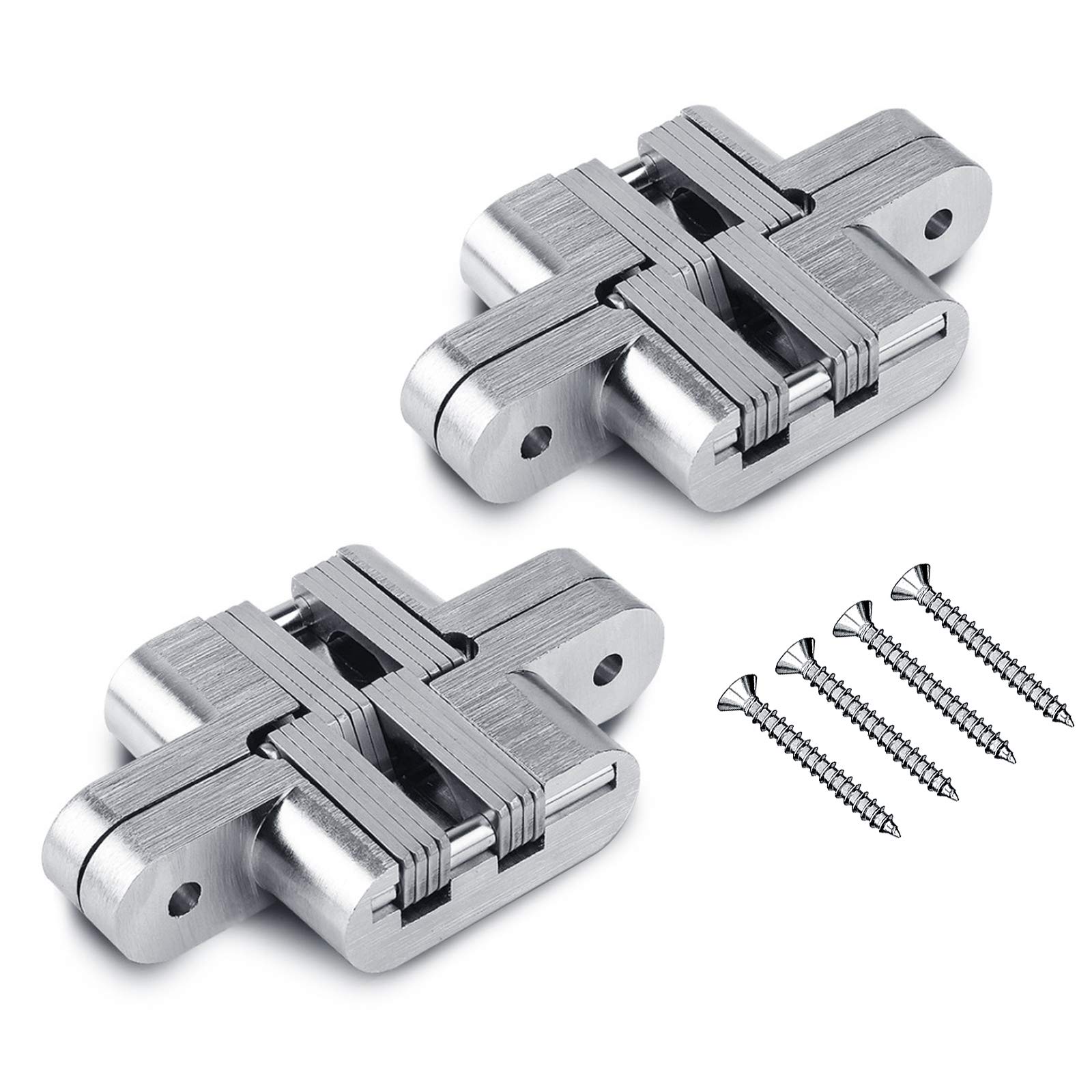 DMGARDEN 2 pcs Thickened Zinc Alloy and Stainless Steel Lifting Hinge,Removable Rising Handed Lift Off Door Hinge,180 Degree Invisible Folding Door Cross Hinge(94x54x19mm)