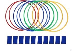 Kids Exercise Hoop, Hopscotch Ring Game, 18.9inch Agility Training Rings Hoop Exercise Ring Plastic Speed Rings Jumping Hoops