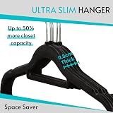 LIVEL 20 Non Slip Velvet Hangers Heavy Duty 360° Swivel Hooks Black view 4
