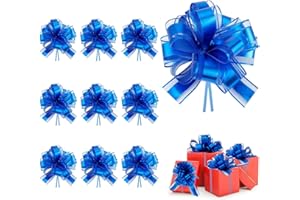 Large Pull Bows, 10 PCS 6 inches Pull Bow for Gift Wrapping, Party Gift Wedding Ribbon Bows for Wrapping Boxes or Flower Deco