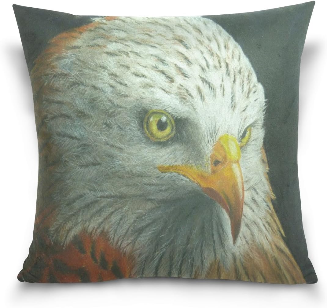 Amazon Com Ye Store Coloured Drawing Eagle Cotton Throw Pillow