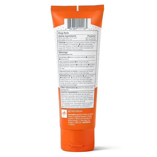 MEDLINE REMEDY CLINICAL ZINC OXIDE PASTE SKIN PROTECTANT (4 OZ TUBE), VANILLA SCENT, DIAPER RASH CREAM, INCONTINENCE CARE, WETNESS PROTECTION, PARABEN FREE, HYPOALLERGENIC, ADULTS, CHILDREN