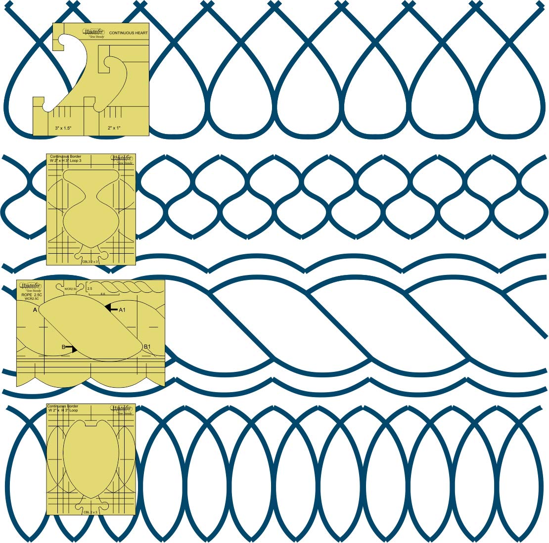Westalee Design Border Sampler 5pc Set (High Shank)