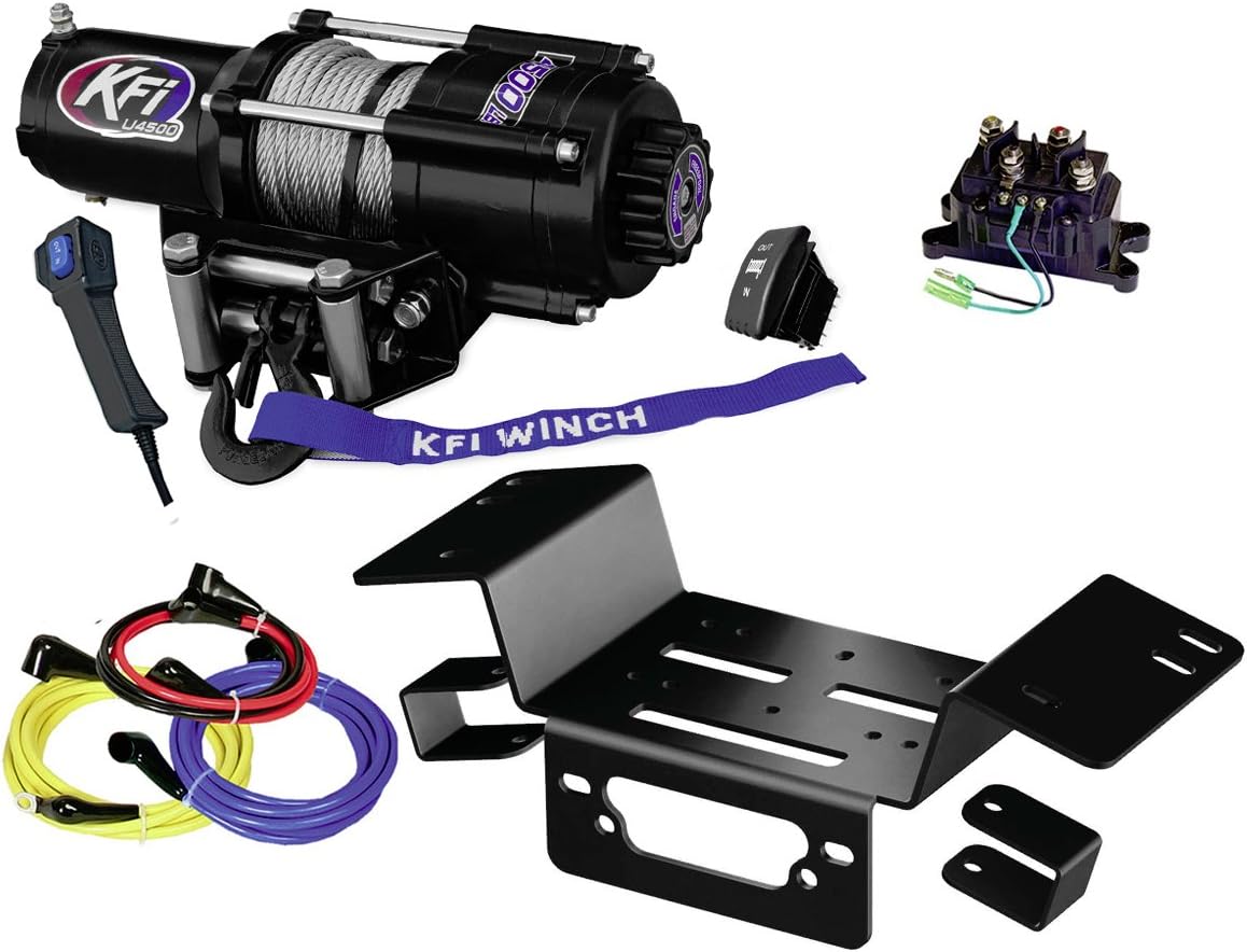 KFI Combo Kit - U45-R2 4500lbs Winch, Mount Bracket, Wiring, Switches, Remote Kit - compatible with 2014-on Honda Pioneer SXS 700 & SXS 700-4