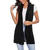 Spicy Sandia Women's Long Knit Cardigan Vest Sleeveless Open Front Casual Sweater Duster