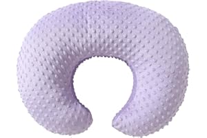 QUENESS Nursing Pillow Cover Breastfeeding Pillow Cases Plush Dot Slipcover (Orchid)