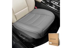 BOPUOVRE Car Seat Cover for Luxury & Comfort - PU Leather, Anti-Slip, Full Wrap Protection with Storage Pocket for Bottom Cushion - Universal Fit for 95% of Vehicles (Gray,1 Piece)