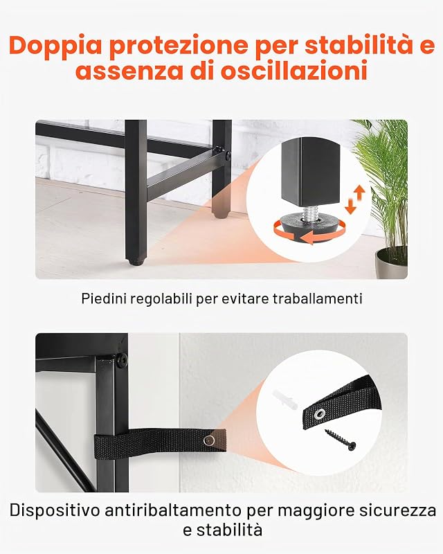 Tavolo Consolle in Marmo 110 x 23,9 x 74,2 cm Tavolino da Corridoio Ingresso Stretto e Lungo con Presa di Corrente, con Tubi in Ferro e Supporto Triangolare per Soggiorno, Corridoio, Ingresso