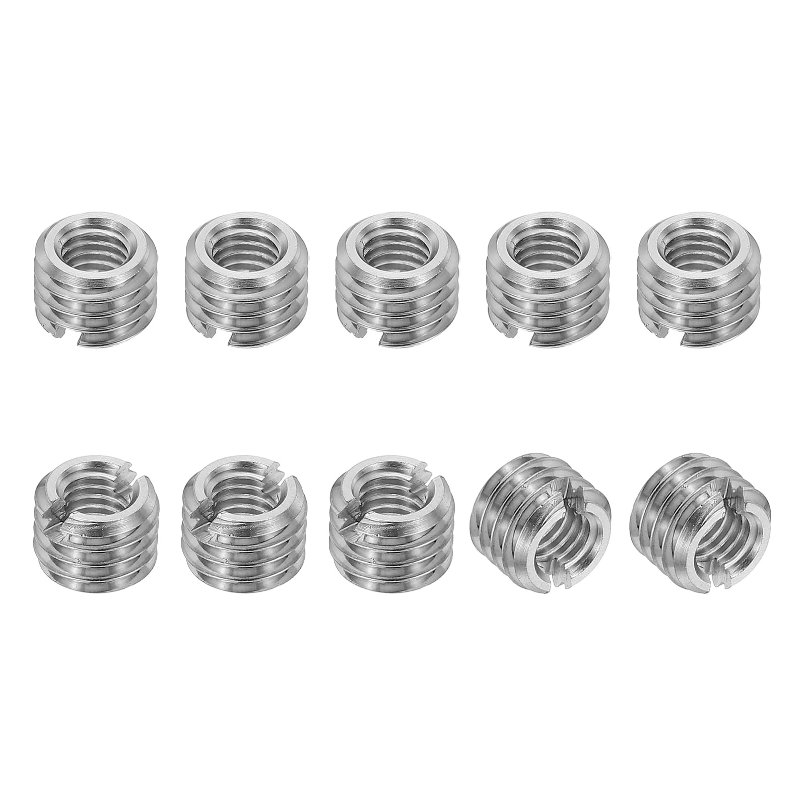 PATIKIL 316 Stainless Steel Thread Adapters Sleeve Reducing Nut, 10 Pcs M8 x 1.25 Male to M5 x 0.8 Female Repairing Insert Nut Screw Reducer Conversion Fastener 6mm