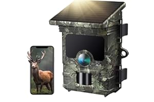 VOOPEAK 2025 Upgraded Solar Trail Camera - 85MP 4K 30FPS WiFi Trail Camera with 850nm Night Vision, 120° Wide-Angle Motion Activated Game Cam, 0.1s Trigger, IP66 Waterproof for Wildlife Monitoring