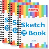 6" x 9" Sketch Pad for Kids, 3-Pack 50 Sheets Sketch Book Drawing Pad | Spiral Bound Drawing Pad for Kids, Acid Free Artist D