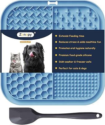 Tapis à Lécher pour Chiens & Chats avec Ventouses, 1 Pack Carré Tapis à Lécher pour Chien à Alimentation Lente pour Soulager l'Anxiété & l'Ennui, Jouets pour Chiens pour les Occuper, Tapis de