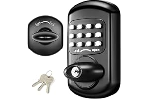 Bravex Keyless Deadbolt Keypad Entry Door Lock Zinc Alloy 100% Mechanical - No Risk of Low Power, Black