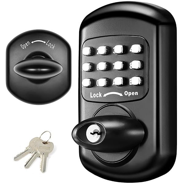 KEYLESS ENTRY KEYPAD DEADBOLT – DIGITAL & MECHANICAL DOOR LOCK, LOW POWER RISK-FREE (BLACK)