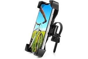 AONKEY One-Touch Release Bike Phone Mount, 360° Rotatable Cell Phone Holder for Bike Handlebar/Stem, Universal Bicycle Phone Holder Compatible with iPhone, Samsung etc 4.0"-6.5" Phones