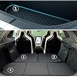 Topfit Model X 6 seat and 7 Seat Front and Rear Trunk Mat and 3rd Row Seat Back Protector Mats for Tesla Model X (2016-2020) 