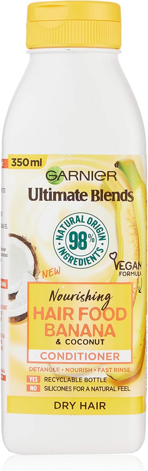 Garnier Ultimate Blends Nourishing Hair Food Banana Conditioner for Dry Hair 350 ml, Multi, 350 ml (Pack of 1)