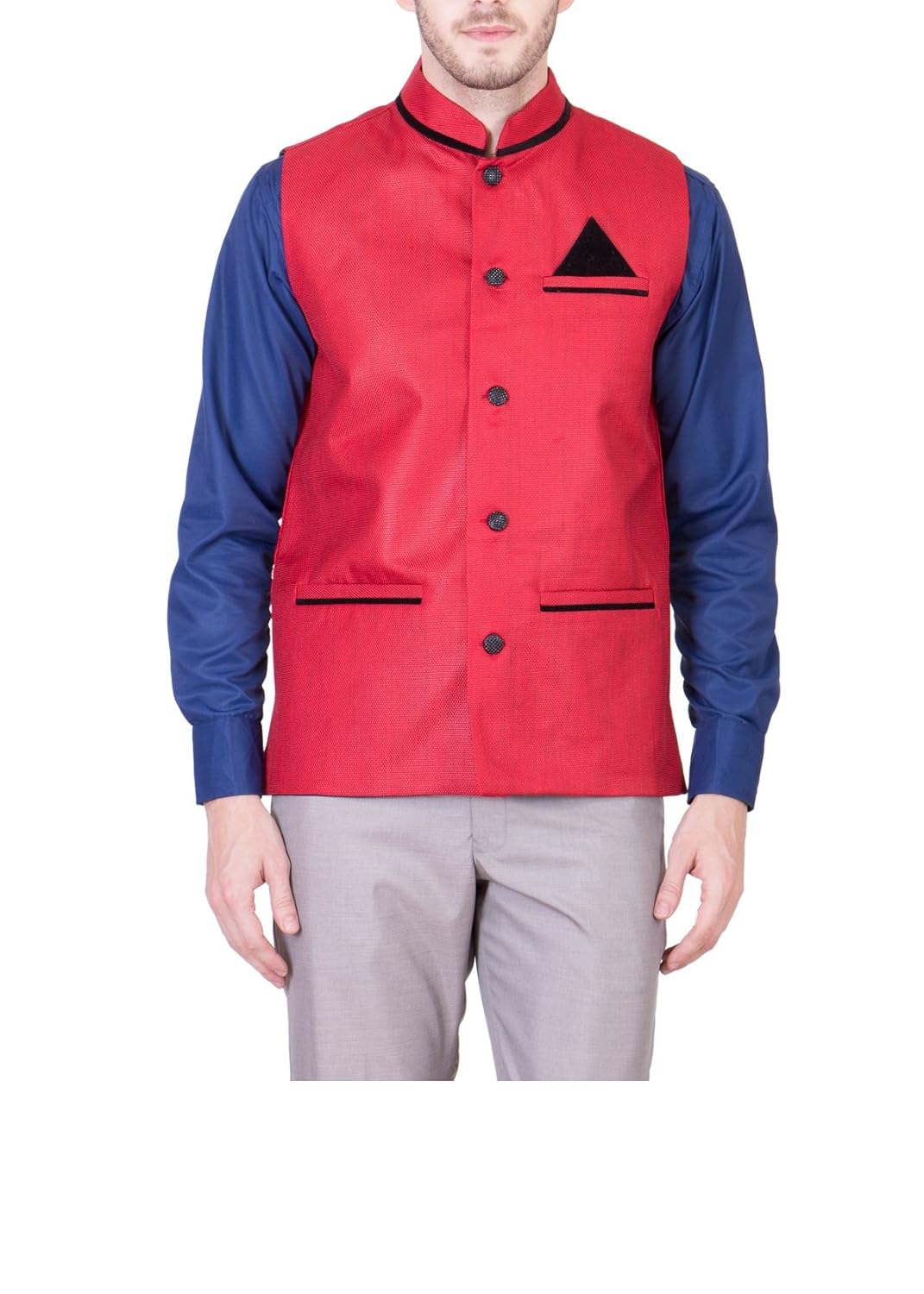 akaas cotton jute nehru jacket waistcoat ocassion festival marriage ethinic coat for men's