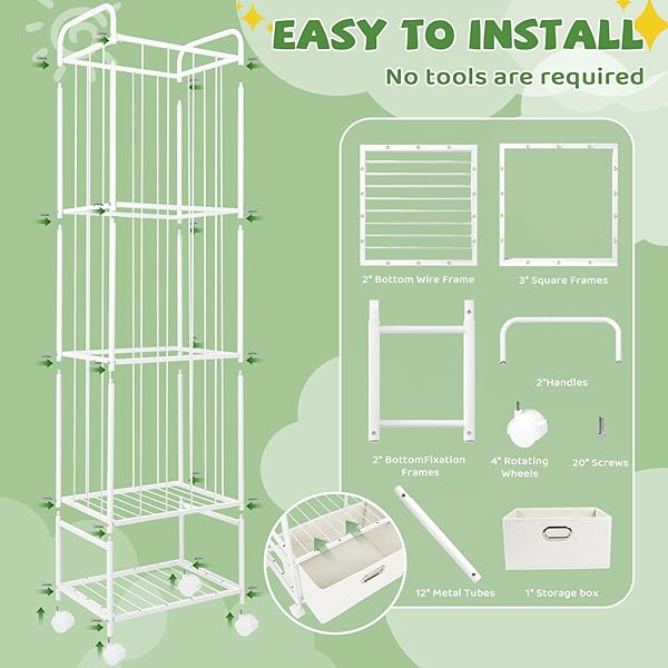 PUPPILUV STUFFED ANIMAL STORAGE, METAL STUFF ANIMALS ZOO HOLDER WITH FABRIC DRAWER AND WHEELS TALL VERTICAL PLUSHIES TOY ORGANIZER PLUSH STORAGE CAGE WITH ELASTIC BAND FOR NURSERY PLAYROOM CORNER