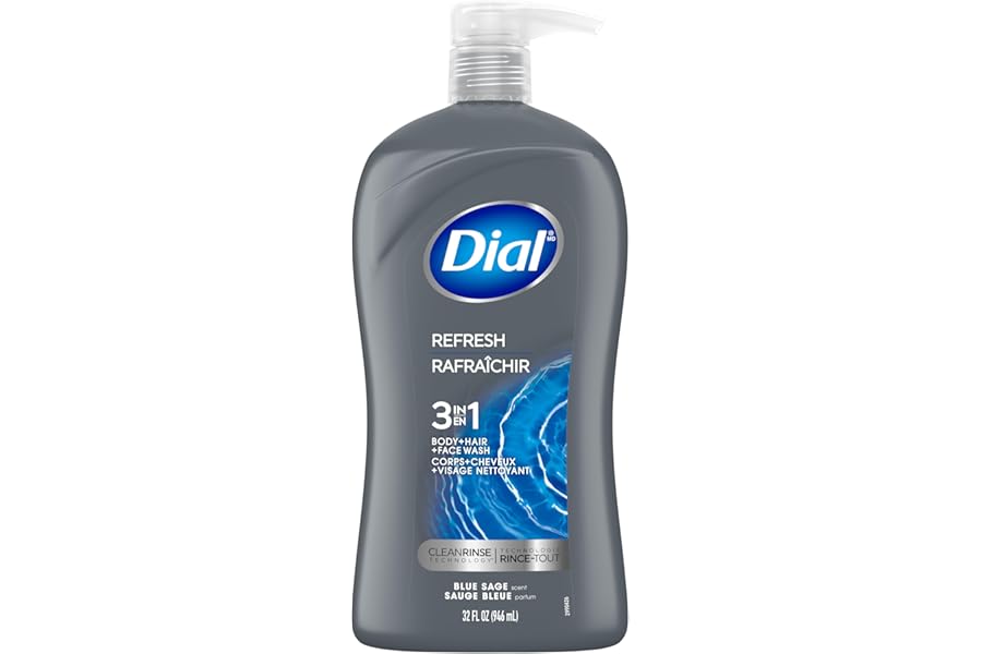 Dial Men 3in1 Body, Hair and Face Wash, Hydro Fresh, 32 fl oz