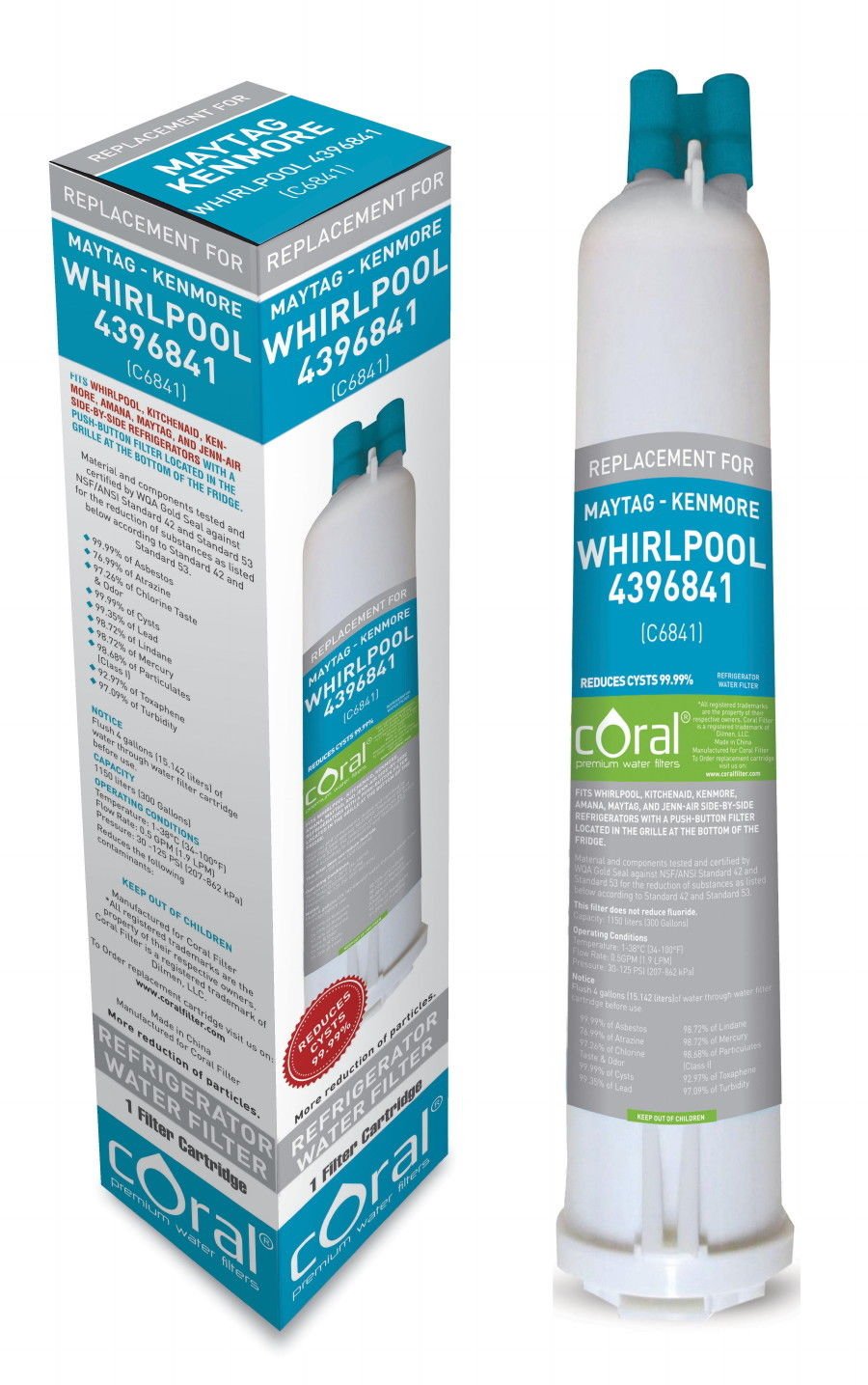 Whirlpool 4396841 Pur Compatible Coral Premium nevera filtro de ...