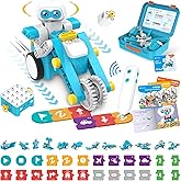 WhalesBot B3 Pro 24-in-1 Coding Robot Kit STEM Toy for Kids 4+, Advanced Smart Pen & Cards Programming, Educational Toy, Block Building Set with Controller&Motor&Sensors for Kids 4-6, 5-7