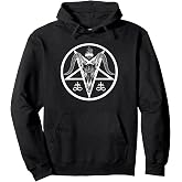 Baphomet Pentagram Goat Skull Pullover Hoodie