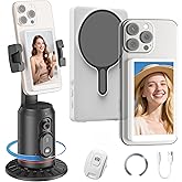 Nenong Wireless Selfie Monitor Screen for iPhone & Android，Auto Face Tracking Tripod 360° Rotating，Using Phone Rear Camera fo