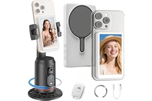Nenong Vlog Selfie Monitor Screen Pro, Built-in Speaker and 360° Smart Face Tracking Tripod, 4.8" Rear Camera Display 4K 60fps, Portable Vlog Tool for Creators