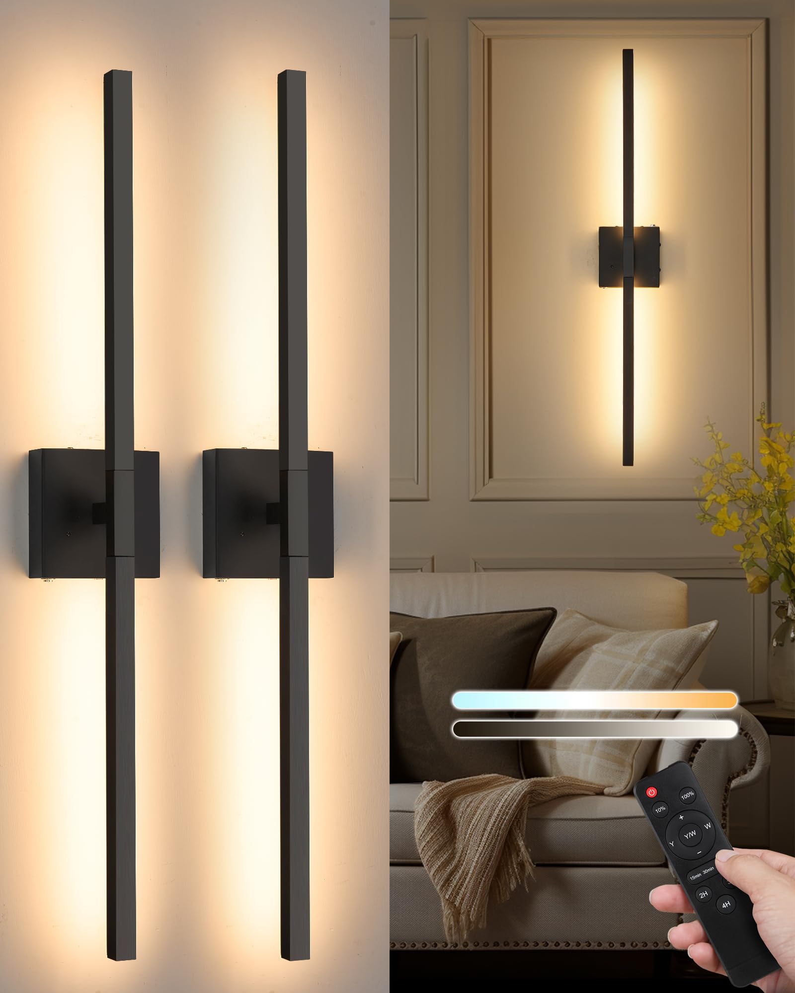 Klarlight Wiederaufladbare Wandleuchte Mit Fernbedienung – LED Magnet-Bildlampe, 3 Farben, Dimmbar, 320° Rotierbar, Für Bettseite & Schlafzimmer