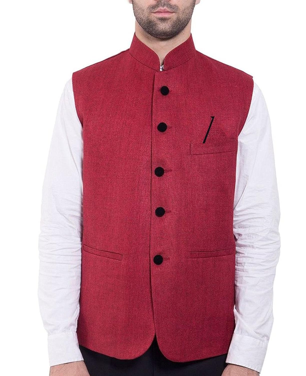 glamio men's blend waistcoat occassion partywear festival nehru jacket
