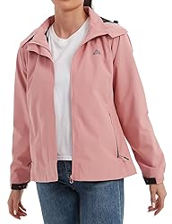 MOERDENG Women's Waterproof Rain Jacket Lightweight